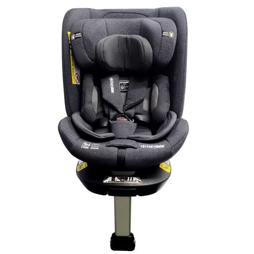 כיסא בטיחות בתקן I-SIZE G412 מסתובב 360º כולל גגון מבית BabySafe (אפור)