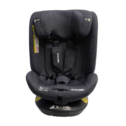 כיסא בטיחות בתקן I-SIZE G412 מסתובב 360º כולל גגון מבית BabySafe (אפור)