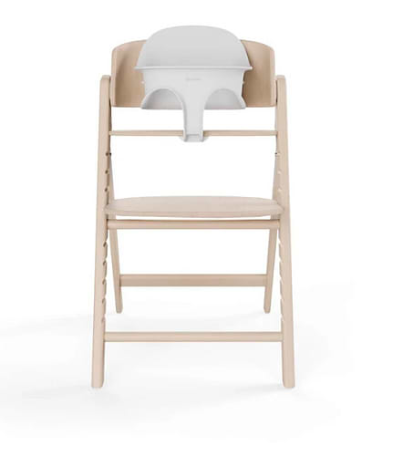 כיסא לתינוק Click & Fold 3-in-1 עם מגש, מושב תינוק ורתמת רצועות בצבע לבן