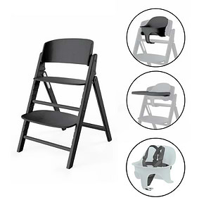 כיסא לתינוק Click & Fold 3-in-1 עם מגש, מושב תינוק ורתמת רצועות בצבע שחור סייבקס