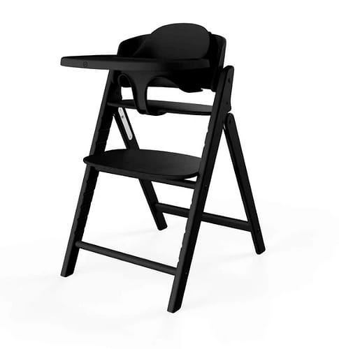 כיסא לתינוק Click & Fold 3-in-1 עם מגש, מושב תינוק ורתמת רצועות בצבע שחור