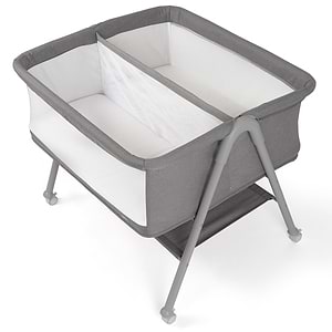עריסת תאומים דאלאס דאבל שמנת / מסגרת דמוי עץ – Dallas Double Baby Crib Clay