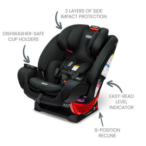 מושב בטיחות One4Life SafeWash BRITAX וואן 4 לייף בצבע שחור אפור ONYX STONE ברייטקס