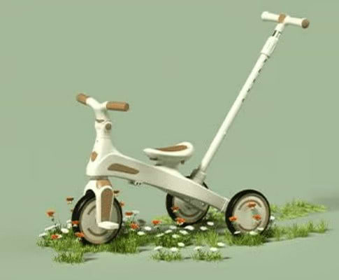 תלת אופן חדשי 4 ב1 דו כיווני - מבית ביסמרט BSMART בצבע לבן ורוד