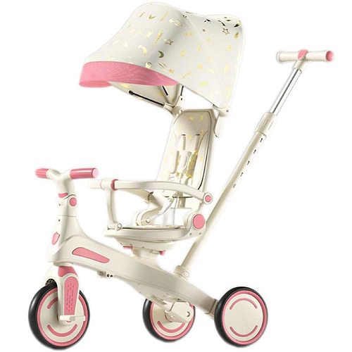 תלת אופן חדשי 4 ב1 דו כיווני - מבית ביסמרט BSMART בצבע לבן זהב
