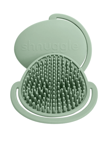מברשת אמבטיה לתינוק בצבע אפור חום מבית shnuggle
