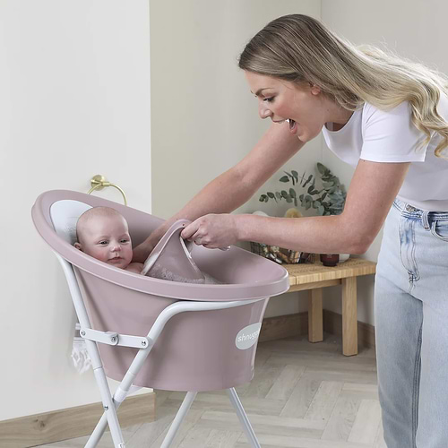 משפך עדין לאמבטיה בצבע פרחים מבית Shnuggle 
