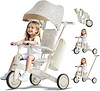 תלת אופן חדשי 5 ב1 דו כיווני מתקפל - מבית ביסמרט BSMART - זהב לבן-(רוזגולד)