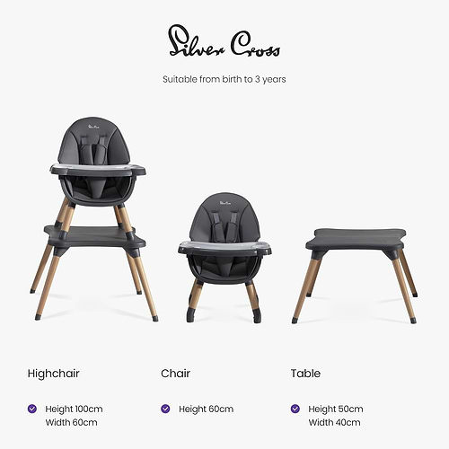 כסא אוכל SILVER CROSS Eat&Play™ 4-in-1 Highchair