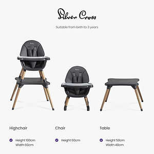 כסא אוכל SILVER CROSS Eat&Play™ 4-in-1 Highchair סילבר קרוס