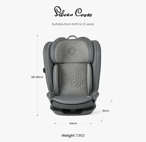 מושב בטיחות בוסטר Silver Cross Discover i-Size – הגנה ונוחות מקסימלית לגילאי 4 עד 12 בצבע אפור