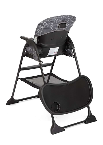 כסא אוכל קומפקטי מתקפל Mimzy™ Snacker אפור ABC Charcoal