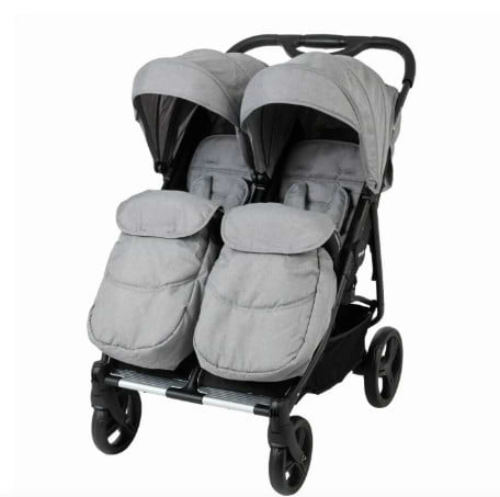 עגלת תאומים המתאימה מלידה Miniature - אפור Grey