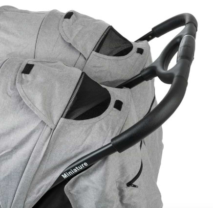 עגלת תאומים המתאימה מלידה Miniature - אפור Grey
