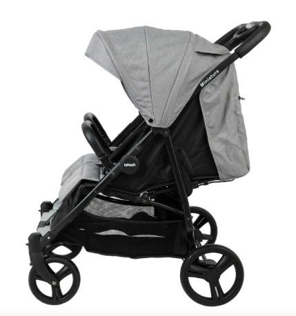 עגלת תאומים המתאימה מלידה Miniature - אפור Grey