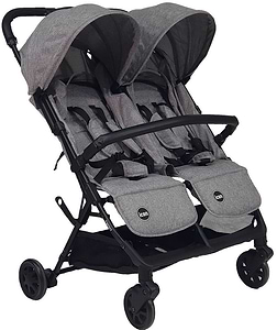 עגלת תאומים קלה דגם TWINY - אפור מלנג מבית ICON בייבי מישל