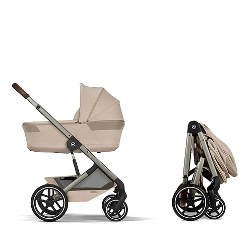עגלת תינוק בצבע דגם Balios TS6 בצבע Almond Beige עם סלקל Cloud G