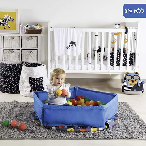 מרכז פעילות 3 ב 1 עם בריכת כדורים מתקפלת וטרמפולינה + 100 כדורים