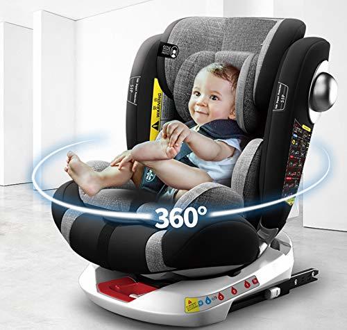 כיסא בטיחות משולב בוסטר מסתובב 360º מלידה ועד 8 עם חיבור איזופיקס - אפור\שחור