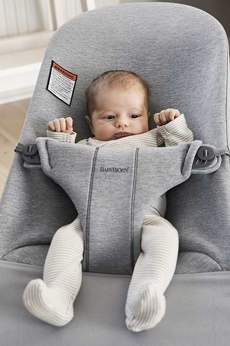 ‏טרמפולינה לתינוק Baby Bouncer כותנה ג'רזי 3D- אפור בהיר 3D Light Grey / חסר במלאי