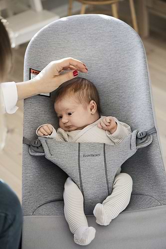 ‏טרמפולינה לתינוק Baby Bouncer כותנה ג'רזי 3D- אפור בהיר 3D Light Grey / חסר במלאי