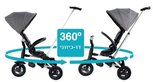 תלת אופן דו-כיווני מתקפל סופר קומפקטי נובה Nova - שחור
