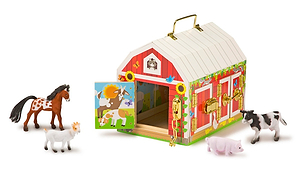 אורווה מעץ עם מנעולים ו 4 חיות מליסה אנד דאג