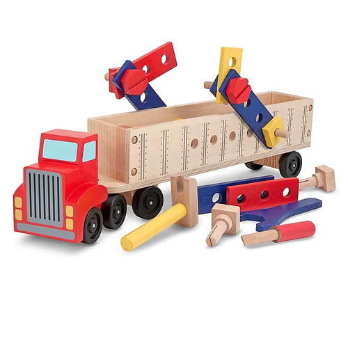 משאית עץ ענקית עם חלקי בניה 22 חלקים