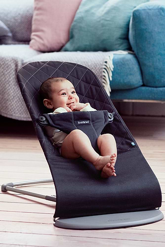 ‏טרמפולינה לתינוק Baby Bouncer כותנה בליס - שחור Black