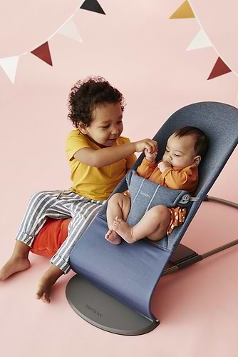 ‏טרמפולינה לתינוק Baby Bouncer כותנה ג'רזי 3D- כחול 3D Dove blue