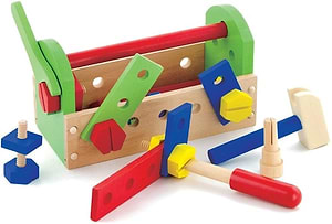 תיבת כלים פתוחה עם כלי בנייה מעץ 24 חלקים ויגה