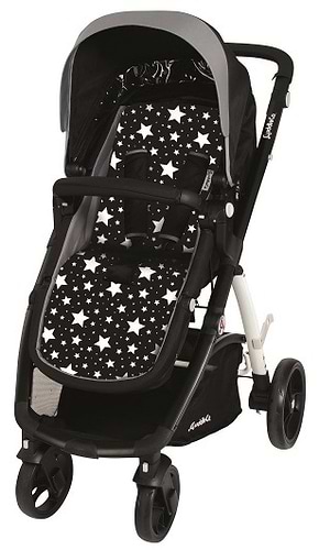 מזרון וריפודית לעגלה או טיולון Comfi-Cush במילוי ספוג זוכר יחודי - שחור כוכבים