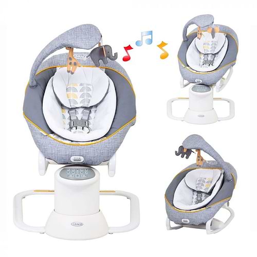 נדנדה וטרמפולינה לתינוק 2 ב 1 ALL WAYS SOOTHER - אפור HRIZO