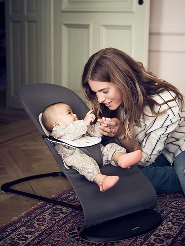 ‏טרמפולינה לתינוק Baby Bouncer כותנה - אפור כהה/אפור Dark Gray/Gray