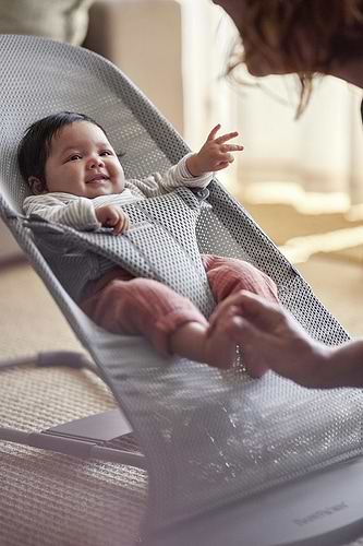 ‏טרמפולינה לתינוק Baby Bouncer בד נושם Mesh -  אפור Grey