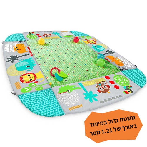 משחקיית פעילות כדורים הכוללת משטח פעילות ואוניברסיטה