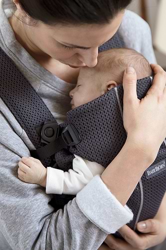 מנשא תינוק מיני Mini בד מש נושם 3D Mesh - אבן פחם Anthracite