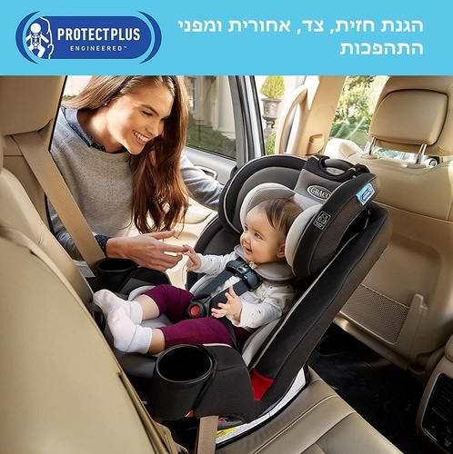כיסא בטיחות משולב בוסטר 3 ב 1 TrioGrow SNUGLOCK שקיבל את הציון הכי גבוה בקטגוריה - שחור אפור/טורקיז Thatcher