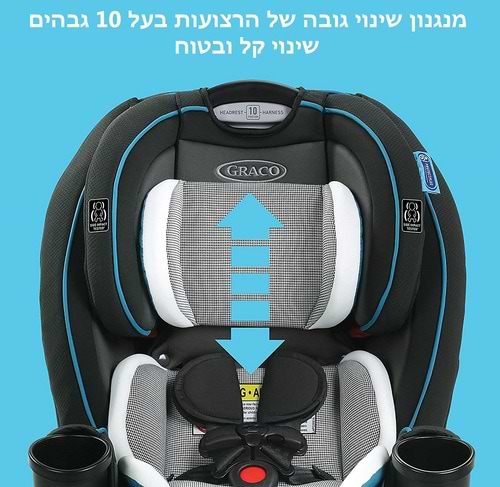 כיסא בטיחות משולב בוסטר 3 ב 1 TrioGrow SNUGLOCK שקיבל את הציון הכי גבוה בקטגוריה - שחור אפור/טורקיז Thatcher