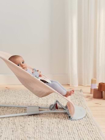 ‏טרמפולינה לתינוק Baby Bouncer בד נושם Mesh -  ורוד בהיר/לבן Pearly Pink/White
