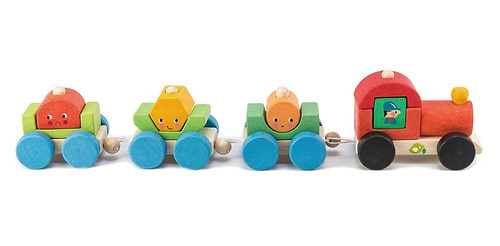 רכבת השחלת צורות מעץ 13 חלקים