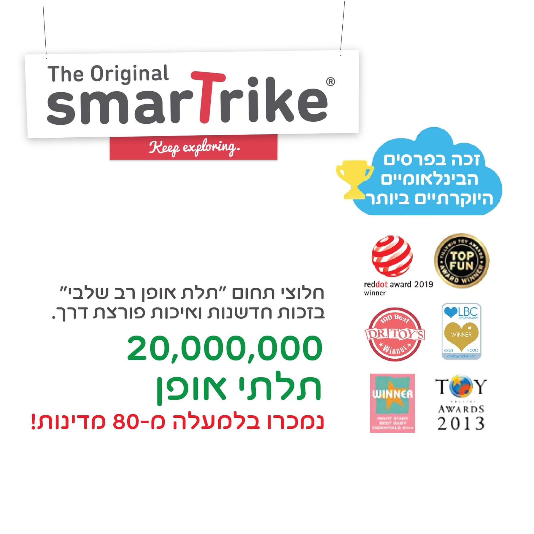 תלת אופן STR3 הכולל קיפול קומפקטי - כחול