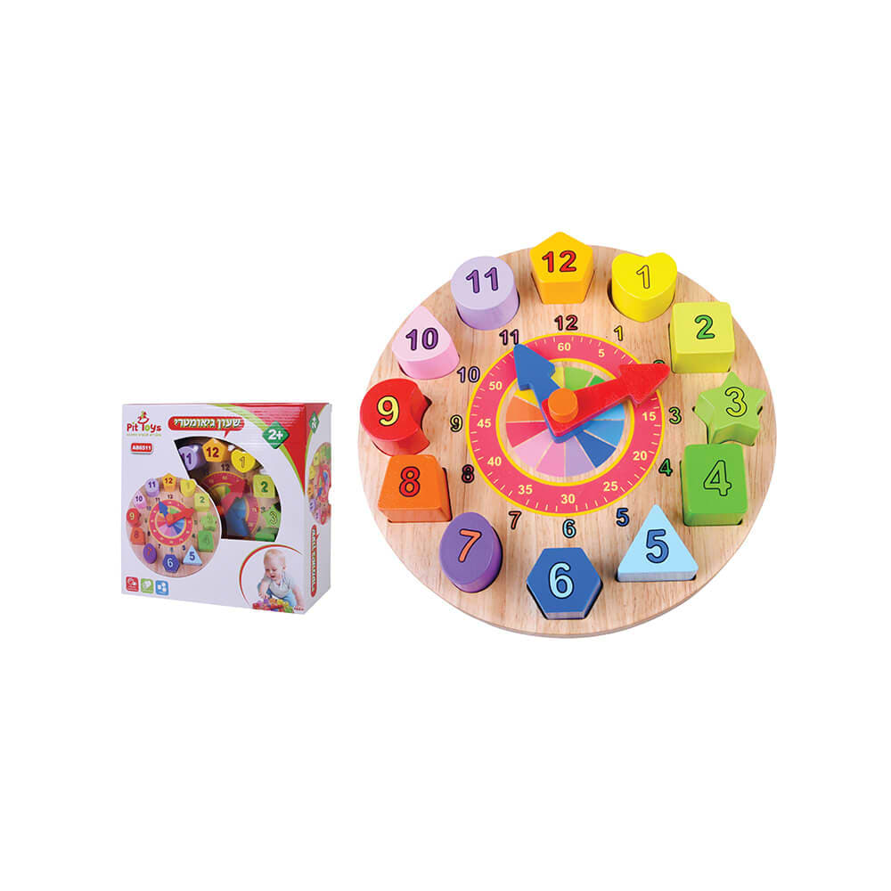 שעון גאומטרי מעץ