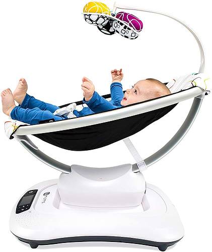 נדנדה חשמלית וטרמפולינה מאמארו 4.0 mamaRoo - אפור כהה בד מנדף זיעה