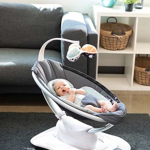 נדנדה חשמלית וטרמפולינה מאמארו 4.0 mamaRoo - אפור כהה בד מנדף זיעה
