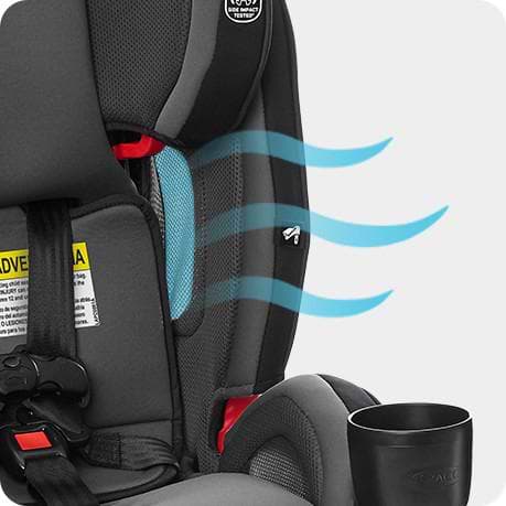 כסא בטיחות משולב בוסטר צר במיוחד True3Fit LX 3-in-1 - אפור/כחול כהה Stanford טרופיט