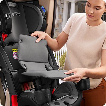 כסא בטיחות משולב בוסטר צר במיוחד True3Fit LX 3-in-1 - אפור/כחול כהה Stanford טרופיט