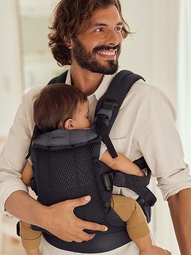 מנשא תינוק הרמוני Harmony בד נושם 3D Mes - אבן פחם Anthracite 