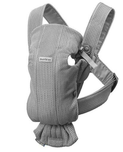מנשא תינוק מיני Mini בד מש נושם 3D Mesh - אפור כסוף Grey