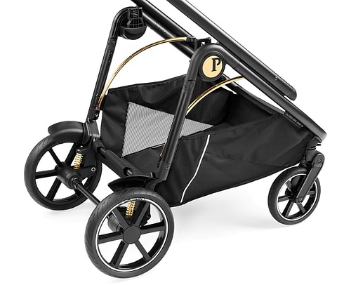 עגלה תינוק ולוצ'ה Veloce 2021 הכוללת מנגנון קיפול ביד אחת - שחור/זהב Graphic Gold